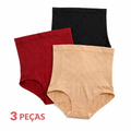Kit 03 Calcinhas Modeladoras Cintura Alta
