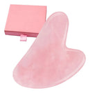 Gua Sha de Quartzo Rosa com embalagem presente