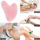 Gua Sha de Cuarzo Rosa - uso en cuerpo, mano, pierna y cabeza
