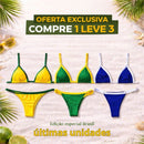 Kit 3 Biquínis Brasil Feminino – Conjunto Verão Moda Praia 
